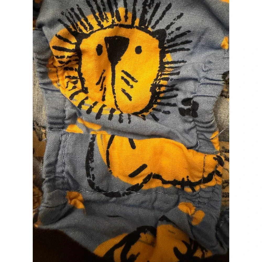 Mick Mack Ltd Blue Safari Animal Print Short Sleeve Bodysuit 3/6M